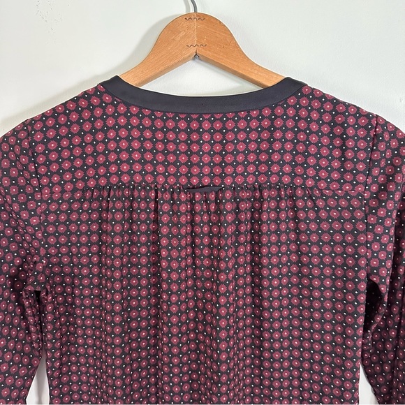 LOFT Patterned Flounce Long Sleeve Blouse Size XS - Picture 7 of 10